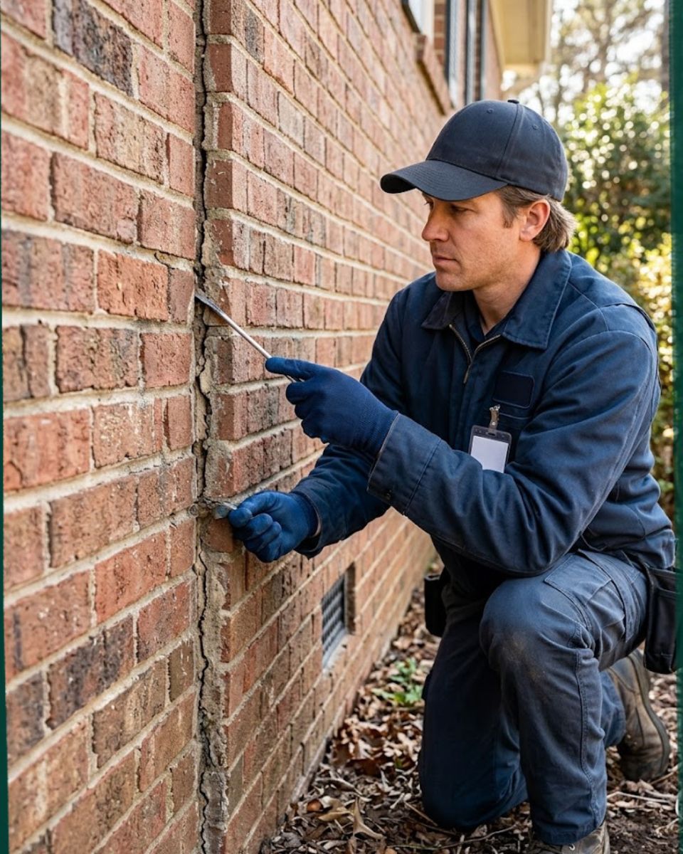 Technician sealing exterior wall β rodent prevention tips for Savannah property owners