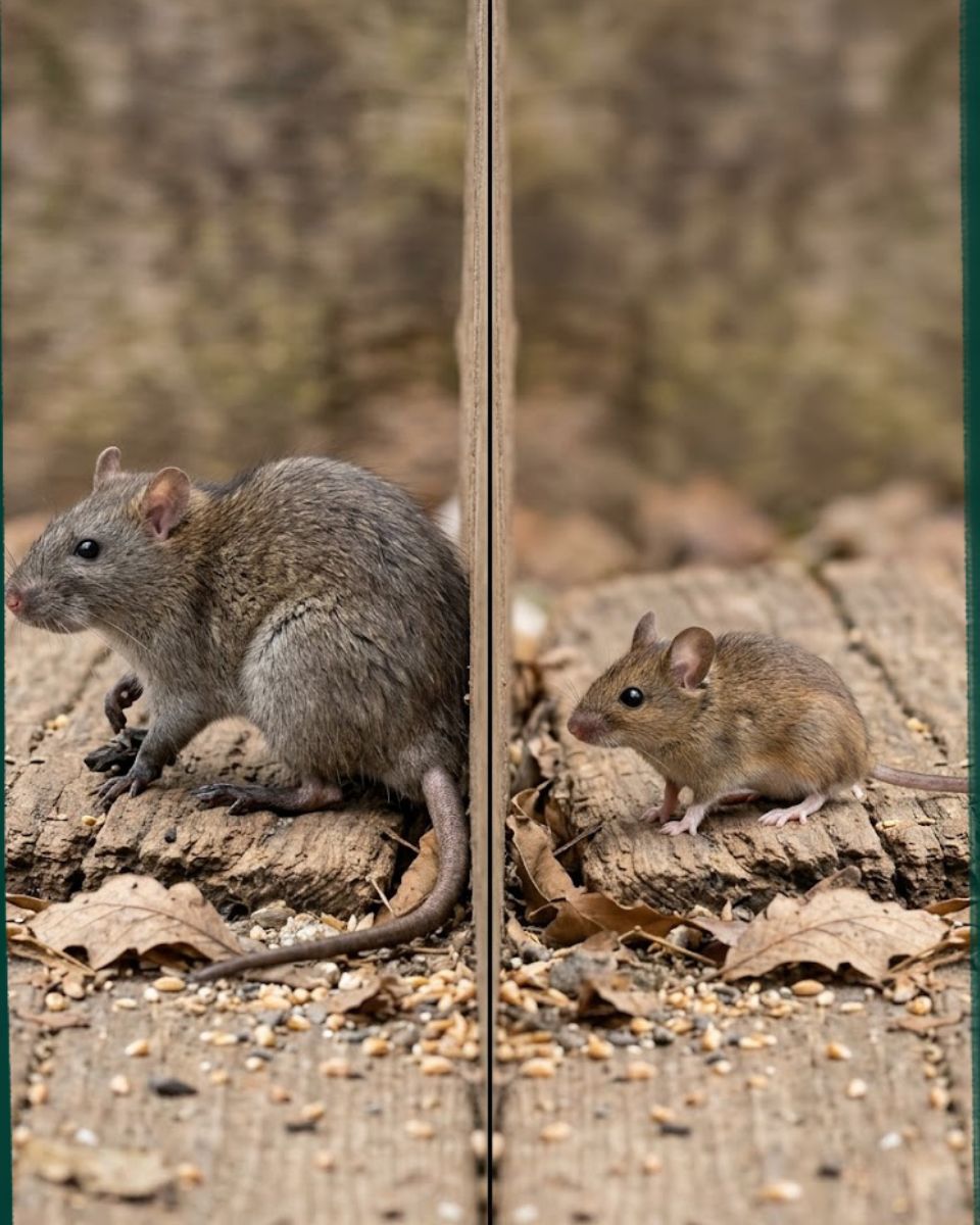 Rat and mouse comparison showing size difference β Savannah rodent infestation guide