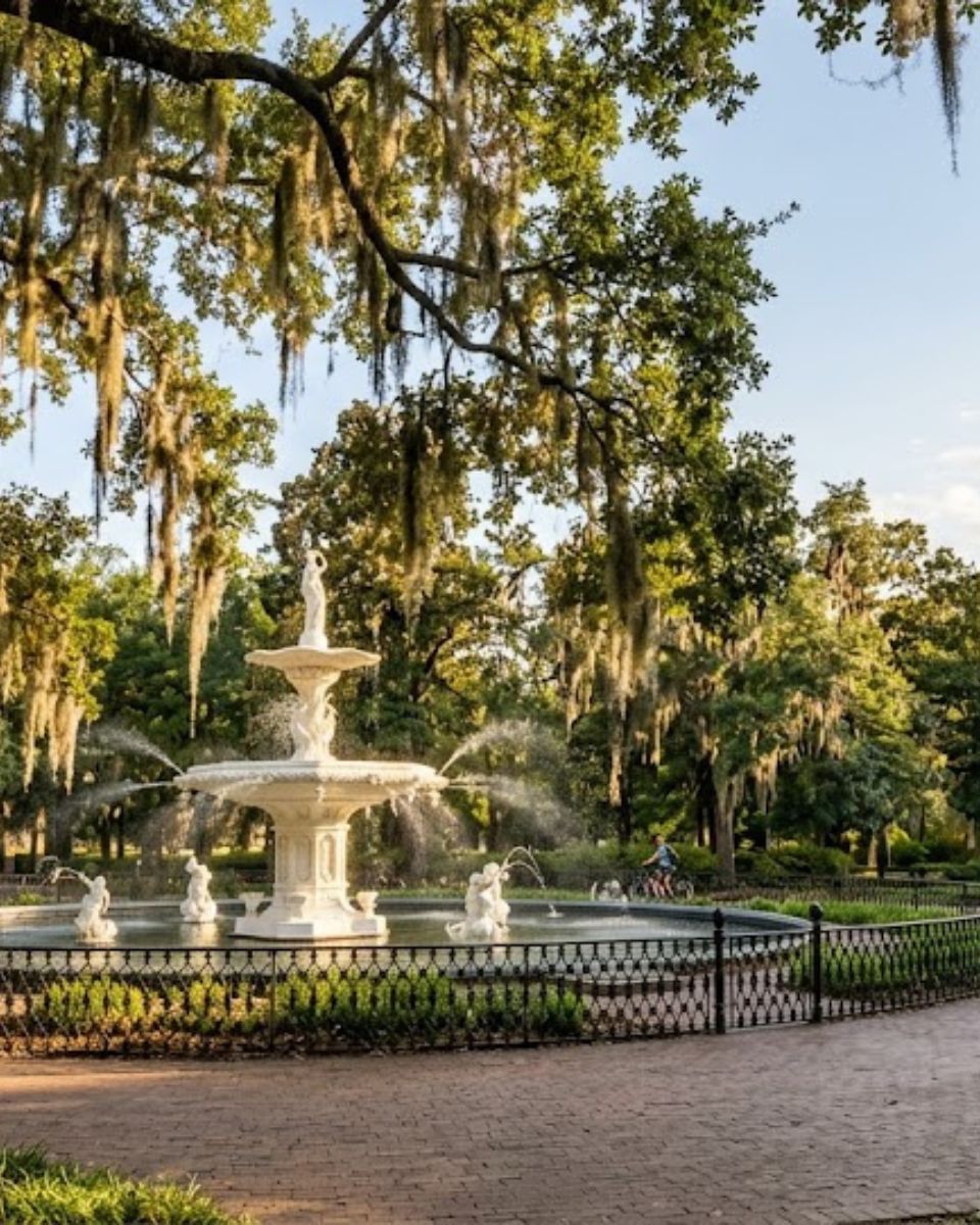 Spanish-moss-draped live oaks over a Savannah square — Savannah Rodent Control serving Chatham County GA