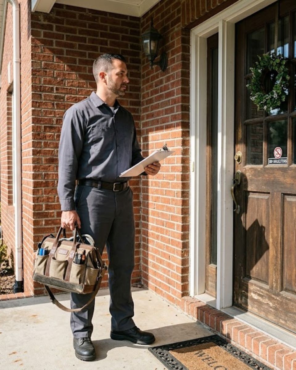 Rodent control technician arriving for emergency service — Savannah GA