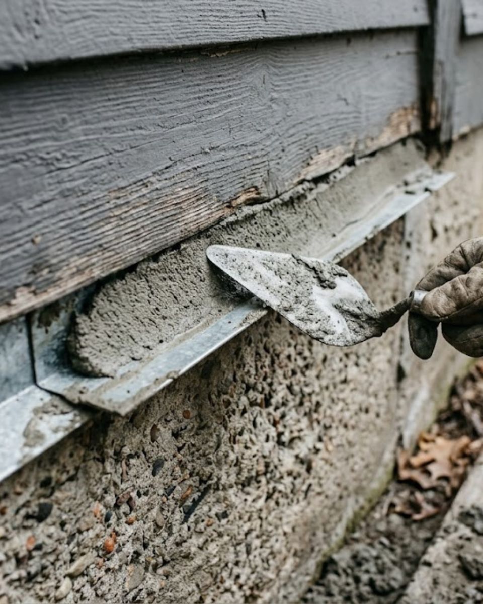 Metal flashing and mortar sealing foundation gap β rat proofing in Savannah GA