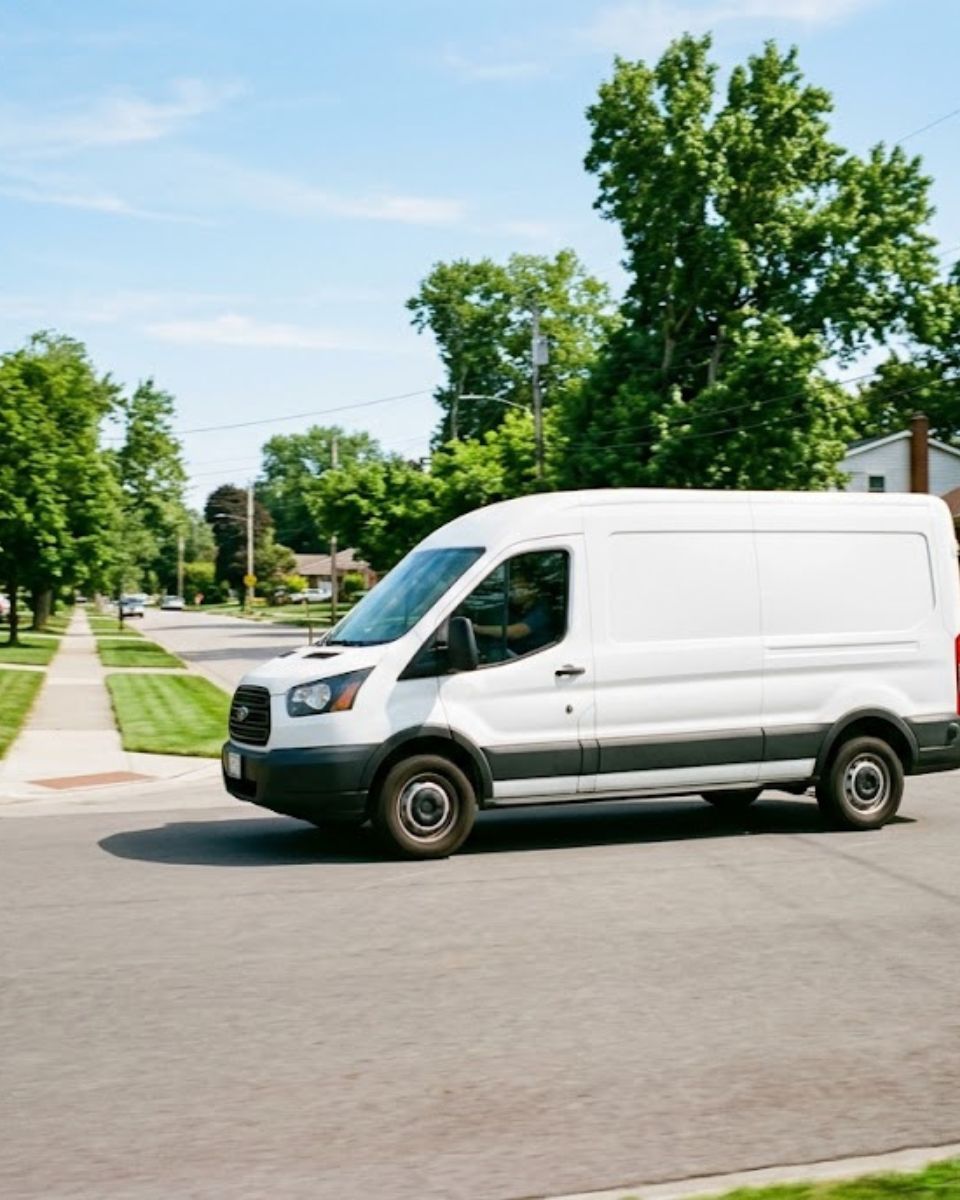 Rodent control technician truck arriving for same-day service — Savannah GA